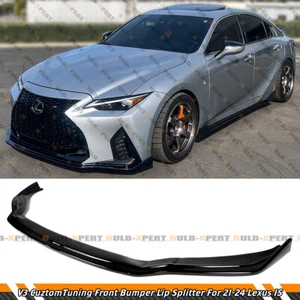 For 21-25 Lexus IS300 IS350 V3 CTM Design Glossy Black Front Bumper Lip Splitter - Picture 1 of 7