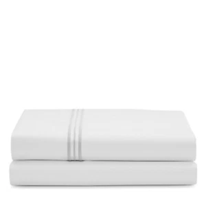 Ralph Lauren Doyer White Silver Cotton Flat Sheet Size King H2509E - Picture 1 of 1