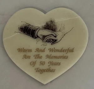 Authentic Handcraft, Heart Paperweight, “50 Years Together”, Vintage - Picture 1 of 2
