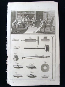 ANTIQUE 18th- 19th CENTURY PRINT CURRYING LEATHER WORK ENCYCLOPEDIA PAGE J LODGE - Picture 1 of 6