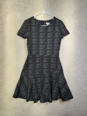 Maison Jules Women Dress Small Black Cotton Blend Knit Short Sleeve ALine Knee L - Image 1 of 4