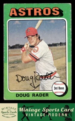 1975 Topps - Doug Rader - #165 "Mini" Houston Astros - Image 1 of 2