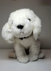 2002 Ty Classics Fluff The White Labrador Welpe Hund mit Halsband Plüschtier 9 Zoll SELTEN - Bild 1 von 9