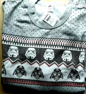 NWT Hanna Andersson GREY STAR WARS FAIR ISLE VADER Pajama Shirt UNISEX ADULT XL - Picture 1 of 4