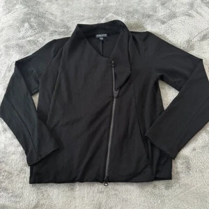 Eileen Fisher Petite Small Black Tencel Moto Jacket PS *Flaw Stretch - Bild 1 von 7