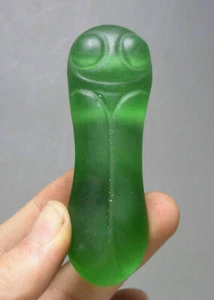 8CM China Hongshan Culture Natural Green Crystal Cicada bird Amulet Pendant - Picture 1 of 4