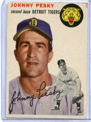 1954 Topps Johnny Pesky Detroit Tigers #63 ⭐️💥🎯 GVG - Image 1 of 2