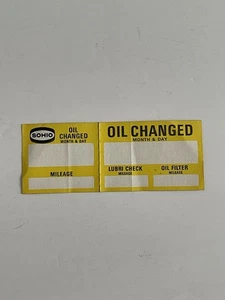 Vintage SOHIO 1966 gelber Ölwechsel Aufkleber selten - Standard Oil Company - Bild 1 von 4