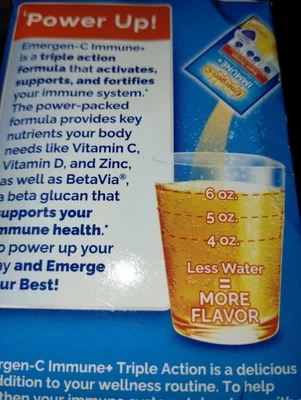 Polvo de apoyo inmunológico triple acción Emergen-C Immune+ BetaVia R 1000 mg Vitami... Foto 1 de 4
