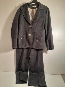 Ashbury Womans Suit 2 Piece Grey Herringbone Pattern 38J 36T Vintage S African - Picture 1 of 17
