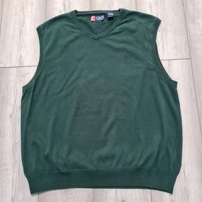 CHAPS Mens Sweater Golf Vest Tank Top Size XXL Green 100% Cotton 42-44in Chest - Image 1 of 4
