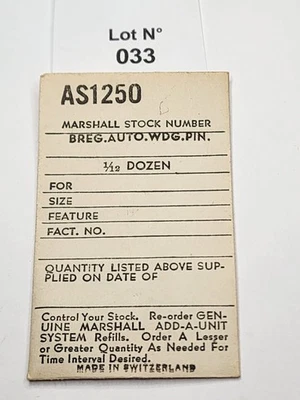 Vintage Marshall AS1250 Peça de Relógio Breguet Pino de Corda Automática Fabricado na Suíça - Imagem 1 de 4