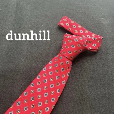 Corbata de seda Dunhill para hombre azul delgada elegante marca usada Foto 1 de 4