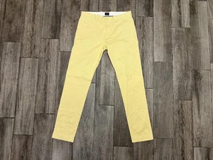 Pantalones J Crew Para Hombre 32x32 Amarillos Ajustados Elastizados Chinos Informales Frente Plano Preppy - Imagen 1 de 5