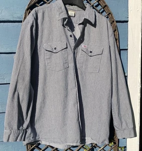 2XL -TAL Pfeife Workgear Hickory Hemd, Holzfäller, Ingenieur Eisenbahn Arbeitshemd - Bild 1 von 9