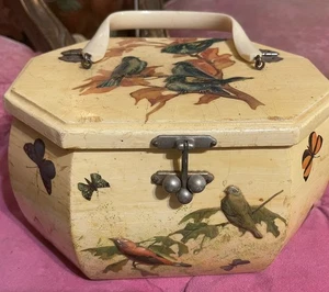 RETRO ANNIE LAURIE ORIGINAL PALM BEACH Butterflies Birds Purse Signed RARE 70’s - Picture 1 of 24