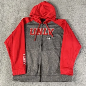 University of Nevada Las Vegas UNLV Rebels Hoodie Mens 2XL XXL Red Gray Champion - Picture 1 of 13
