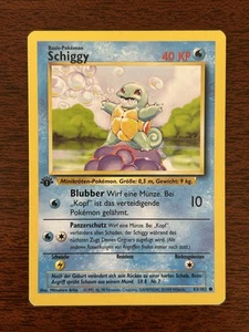 Pokémon TCG Squirtle SCHIGGY Base Set 63/102 1st Edition GERMAN LP - Picture 1 of 2