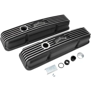 Edelbrock 41443 Classic Series Valve Cover Set, Small Block Fits Chevy - Picture 1 of 5