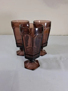3er Set Vintage Fostoria Virginia Pflaume Eistee Gläser mit Fuß 7" hoch SCHÖN - Bild 1 von 11