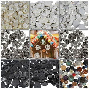100g Mixed Assorted Plastic Buttons for Crafting Sewing Dresses DIY Handbags - Picture 1 of 62
