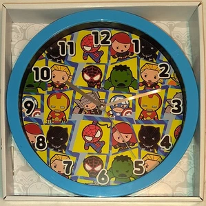 Marvel© Super Heroes Kawaii 10” Wall Clock Funko Kids Boys Girls Accutime - Picture 1 of 3
