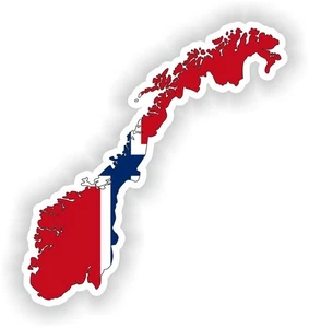 Norway Map Flag Sticker / Vinyl Waterproof Decals Car Graphics - Bild 1 von 1