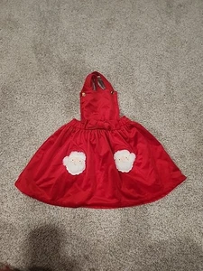 Cynthia Rowley Girls 4T Red Crisscross Santa Overall Dress - Picture 1 of 9