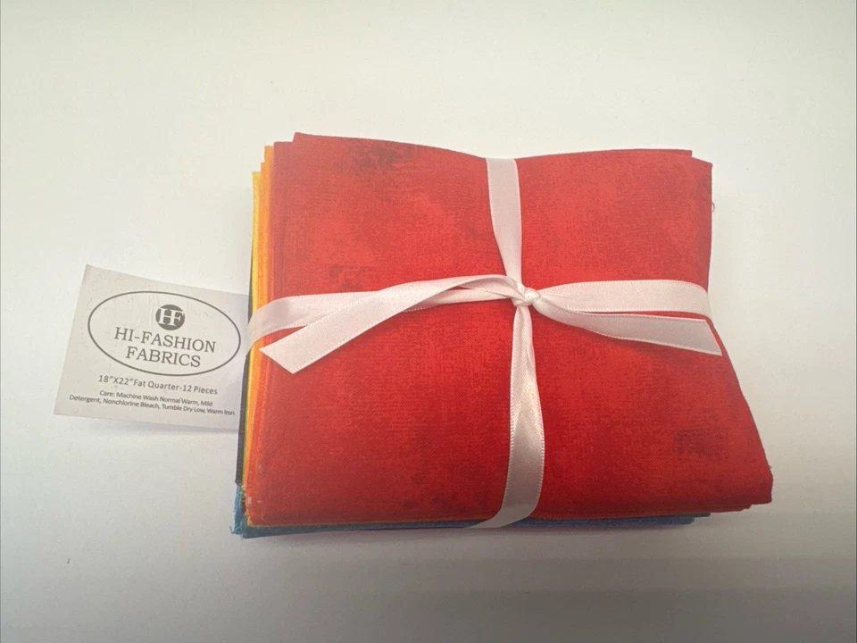 Hi-Fashion Fabrics 18’x22’Fat Quarter-12 Pieces TT Brushstroke Brights  - Image 1 of 3