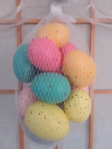 NUOVO Ashland 14 pz Polistirolo Maculato PASQUA Uova Giallo Pastello/Blu/Rosa - Foto 1 di 4