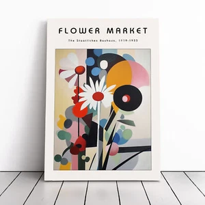 Bauhaus Flower Market No.7 Exhibition Canvas Wall Art Print Framed Picture Decor - Picture 1 of 5