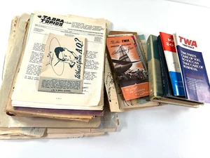ENORME LOTE de colección TWA Ephemera mapas en papel calendarios horarios - Imagen 1 de 17