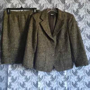 Dkny Wool Blend Skirt Suit - Picture 1 of 10