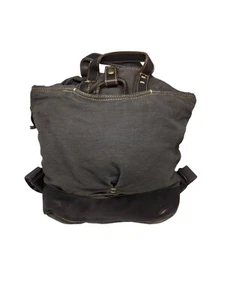 Bolso Mochila Rissetto 49 Marrón Algodón Lona y Cuero Curtido Vegetal RARO - Imagen 1 de 19