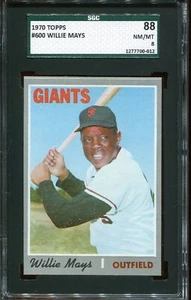 1970  Topps  Baseball  # 600   Willie Mays  (NM-MT)   Near Mint to Mint    SGC 8 - Picture 1 of 2