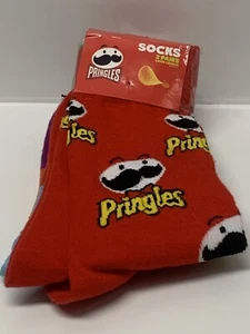 New PRINGLES CHIPS Unisex 2 Pair Socks OddSox Men SHOE SIZE 8-12 Women 9-13 - Picture 1 of 3