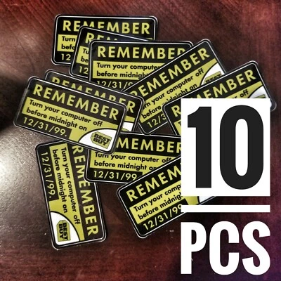 Best Buy Y2K REMEMBER Turn Your Computer Off Retro PC Case Decal Stickers 10 pcs - Image 1 of 4