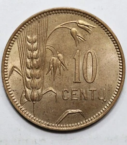 BU 1925 moneta Lituania 10 centu centesimi - Foto 1 di 5