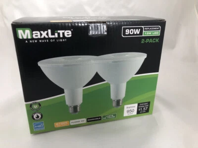Two (2) MaxLite LED Flood Bulbs 13W (90W Equiv.) Soft White 2700K Dimmable - Image 1 of 4
