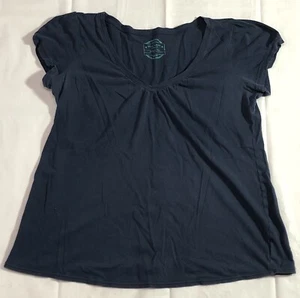Old Navy Shirt Women's Large Maternity Minimalist Preppy Peasant Coastal Blue - Picture 1 of 7