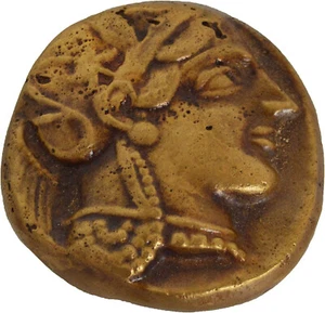 Athener Tetradrachme Bronze Schreibtisch Presse Papier - Briefbeschwerer - Eule von Athen - Bild 1 von 3