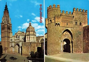 Postcard Spain Toledo 2 Views Cathedral and Gate of the Sun - Picture 1 of 2
