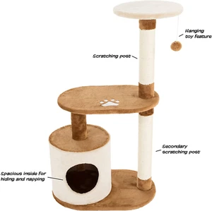 3-Tier Cat Tree - 2 Napping Perches, Kitten Condo, 2 Sisal Rope Scratching Po... - Picture 1 of 12