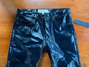 RARE Marc Jacobs Deep Indigo Blue Black Vinyl Pants 30x34 NWT - Picture 1 of 11