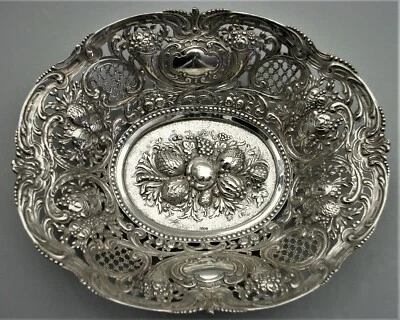 Obstschale 800er Silber Schale floral Früchte Obst Dekor Christoph Widmann (49)  - Bild 1 von 4