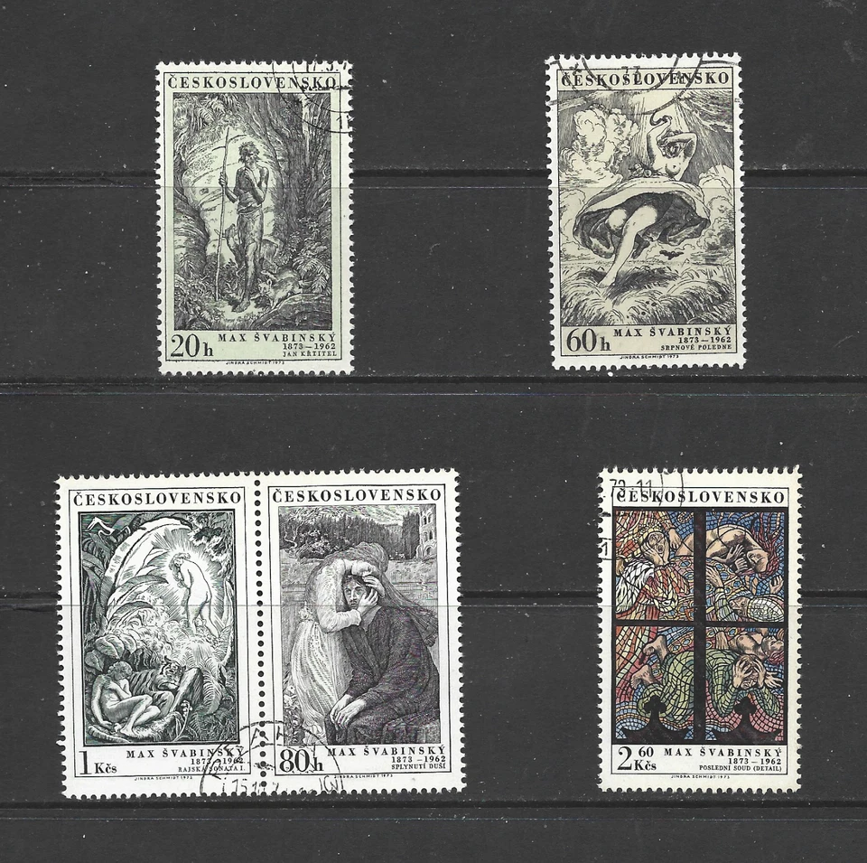 CZECHOSLOVAKIA -1973 The 100th Anniv. of the Birth of Max Svabinsky - USED  SET. - Image 1 of 1