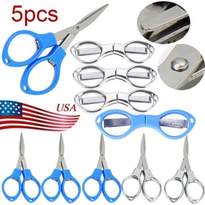 5PCS Portable Small Folding Travel & Pocket Scissors Foldable Sewing - Picture 1 of 12
