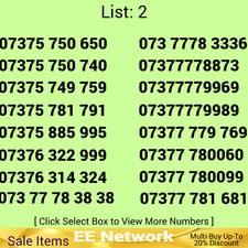 GOLD EASY MOBILE NUMBER EE PAY AS YOU GO SIM CARD UK GOLDEN PLATINUM VIP List: 2