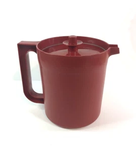 Tupperware Red Pitcher #1575-3 With Matching Red Push Button Seal Lid Vintage - Picture 1 of 11