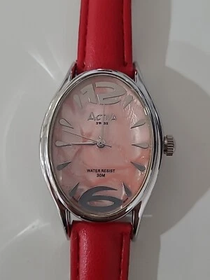 ACTIVA SWISS 495494 WATCH  Red Leather Band - Image 1 of 4